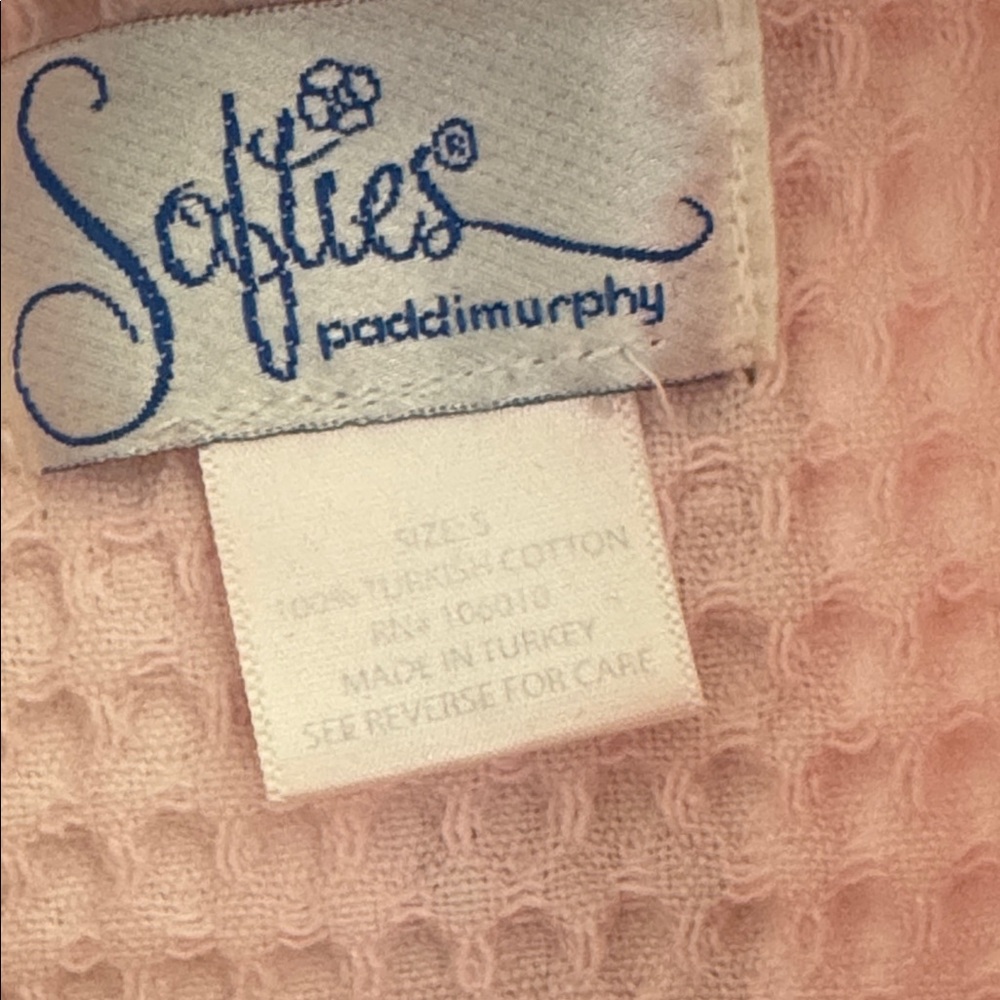 Softies Paddi Murphy Soft Pink Cotton Waffle Robe Small - Picture 6 of 8